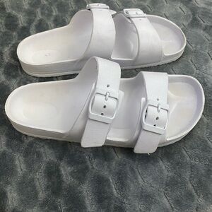 Target Women's White Double Buckle Sandals